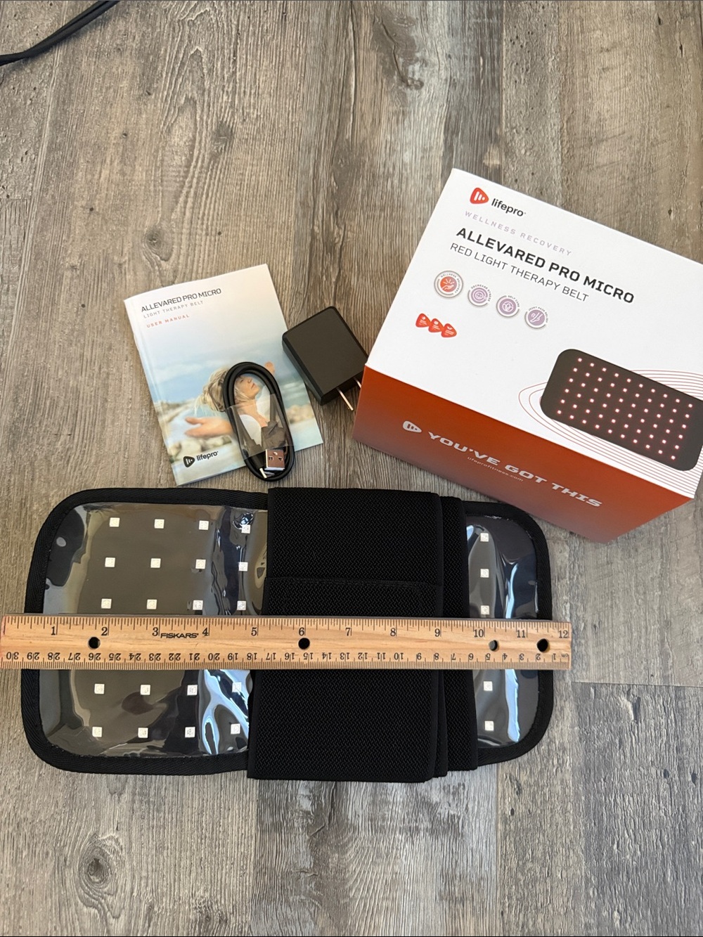 LifePro Allevared Pro Micro Red Light Therapy Belt - Black